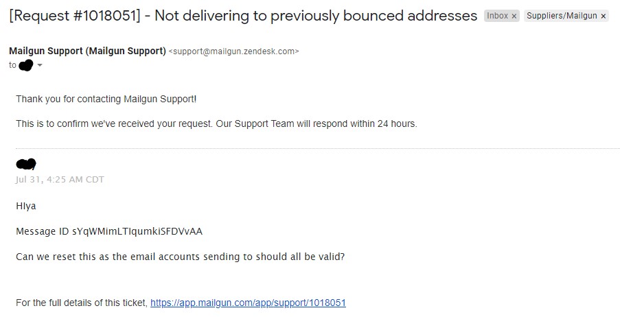 Mailgun actual support ticket email