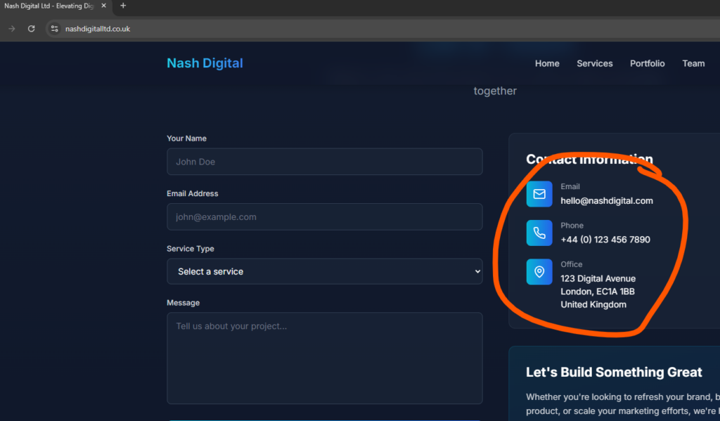 Fake Nash Digital Ltd Website